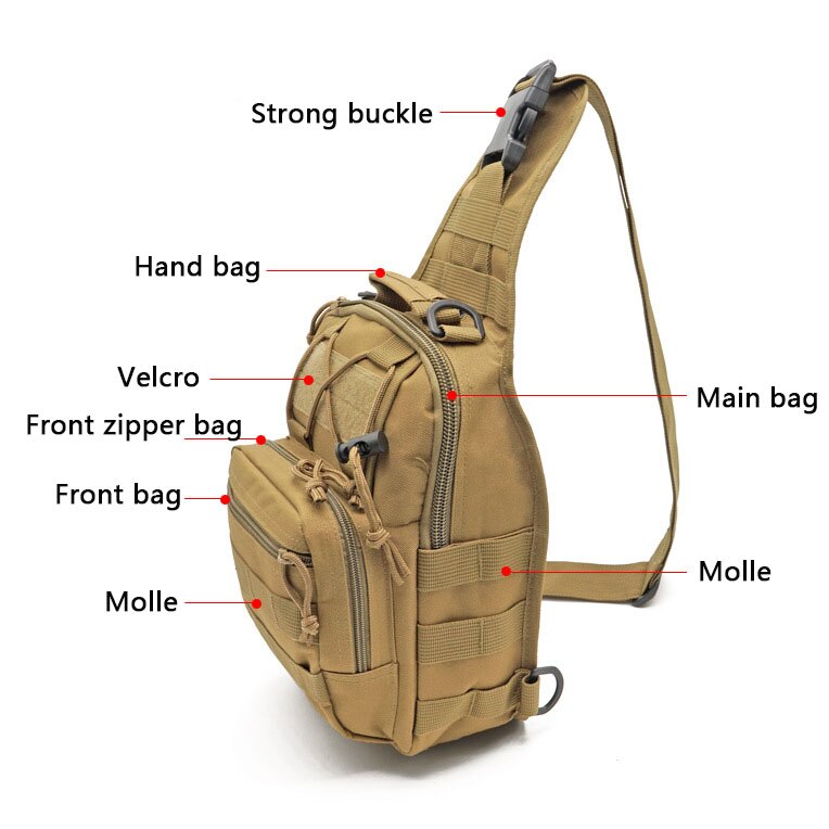 New Outdoor Shoulder Chest Military Backpack Camping Travel Hiking Trekking Bag 10 Colors Waterproof Crossbody Molle Sports Bags