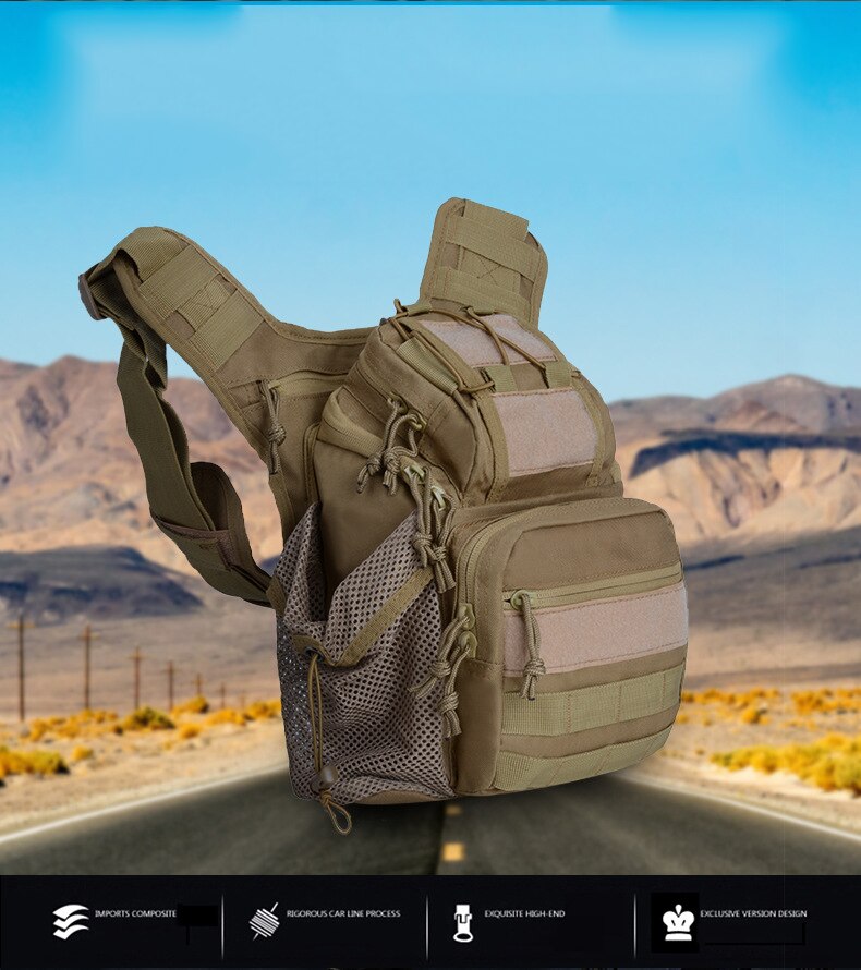 Outdoor Shoulder Chest Military Backpack Multifunctional Travel Hiking Trekking Bag Camo Waterproof Molle Sports SLR Camera Bags