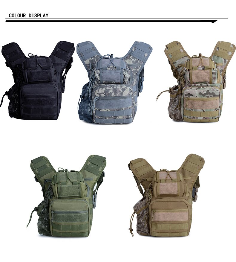 Outdoor Shoulder Chest Military Backpack Multifunctional Travel Hiking Trekking Bag Camo Waterproof Molle Sports SLR Camera Bags
