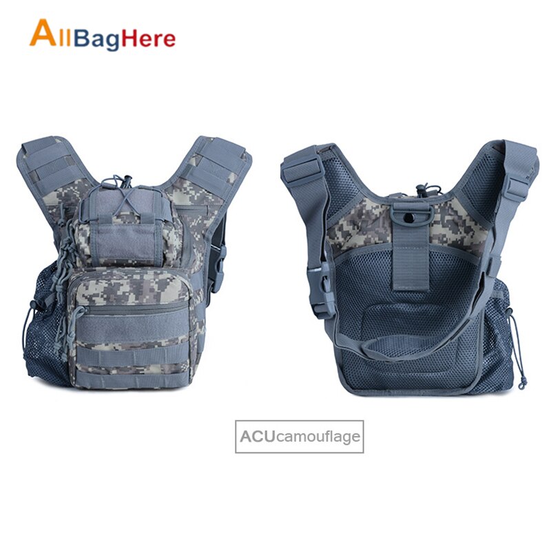 Outdoor Shoulder Chest Military Backpack Multifunctional Travel Hiking Trekking Bag Camo Waterproof Molle Sports SLR Camera Bags