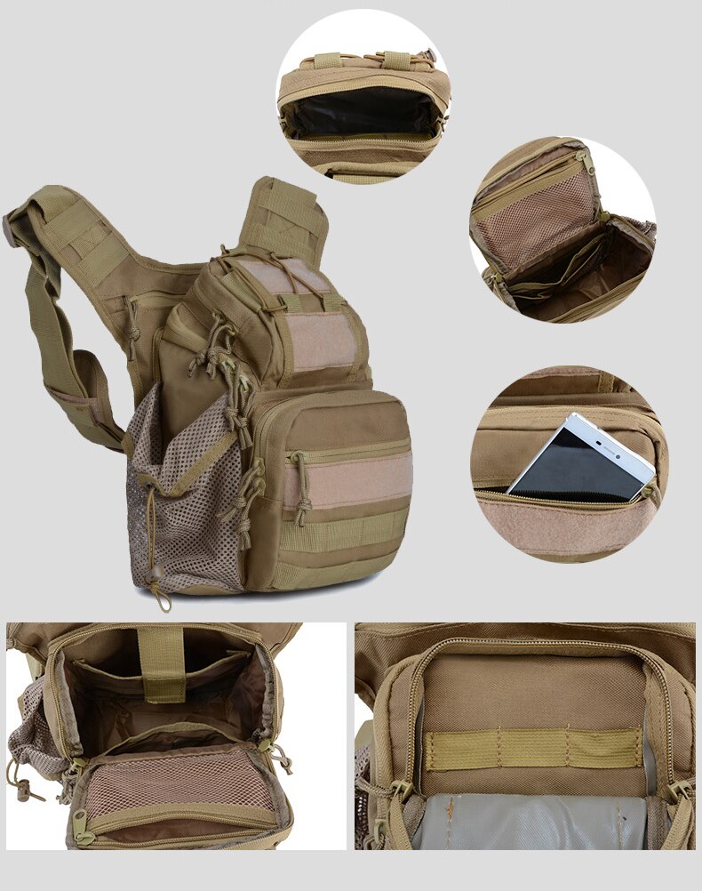 Outdoor Shoulder Chest Military Backpack Multifunctional Travel Hiking Trekking Bag Camo Waterproof Molle Sports SLR Camera Bags