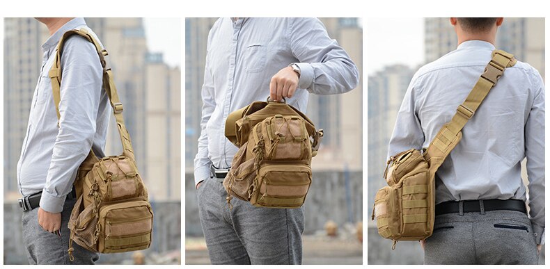 Outdoor Shoulder Chest Military Backpack Multifunctional Travel Hiking Trekking Bag Camo Waterproof Molle Sports SLR Camera Bags
