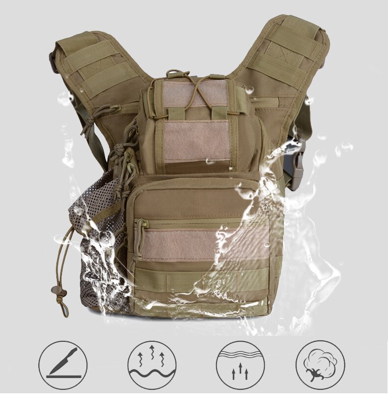 Outdoor Shoulder Chest Military Backpack Multifunctional Travel Hiking Trekking Bag Camo Waterproof Molle Sports SLR Camera Bags