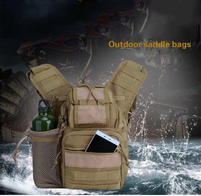 Outdoor Shoulder Chest Military Backpack Multifunctional Travel Hiking Trekking Bag Camo Waterproof Molle Sports SLR Camera Bags