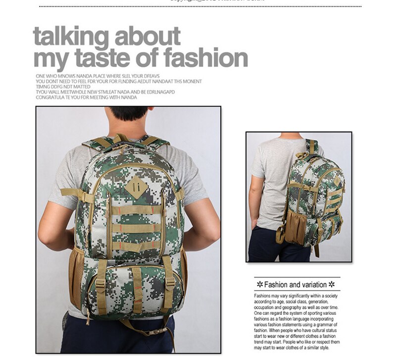 Camouflage Outdoor Military Backpack Men Sport Molle Army Tactical Bag Tourist Oxford Waterproof Hiking Camping Travel Backpacks