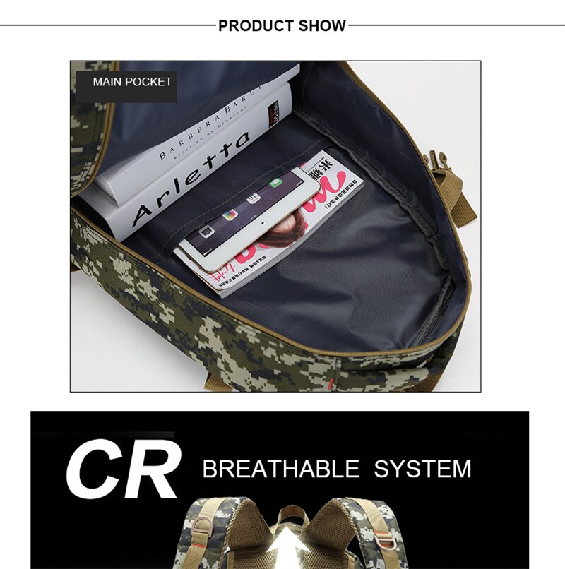 Camouflage Outdoor Military Backpack Men Sport Molle Army Tactical Bag Tourist Oxford Waterproof Hiking Camping Travel Backpacks