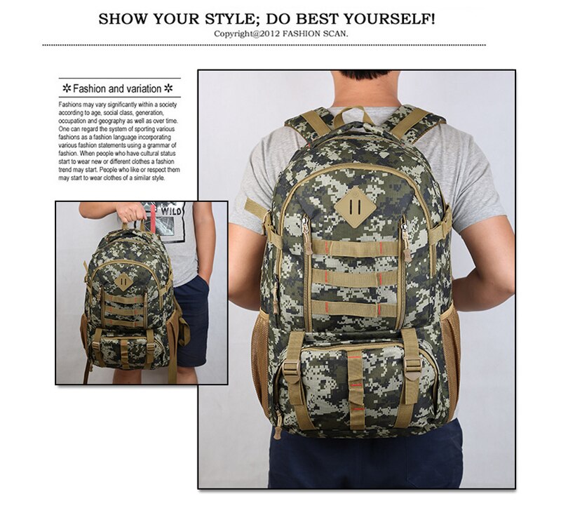 Camouflage Outdoor Military Backpack Men Sport Molle Army Tactical Bag Tourist Oxford Waterproof Hiking Camping Travel Backpacks