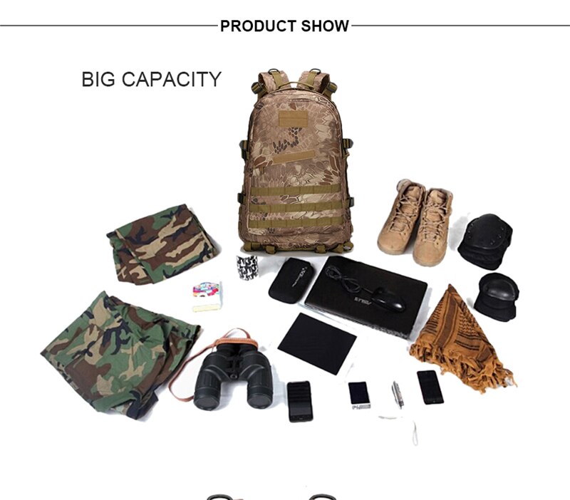 Outdoor Molle Tactical Backpack Men Climbing Travel Sports Army Military Bags Hiking Trekking Oxford Waerproof Tourist Rucksacks