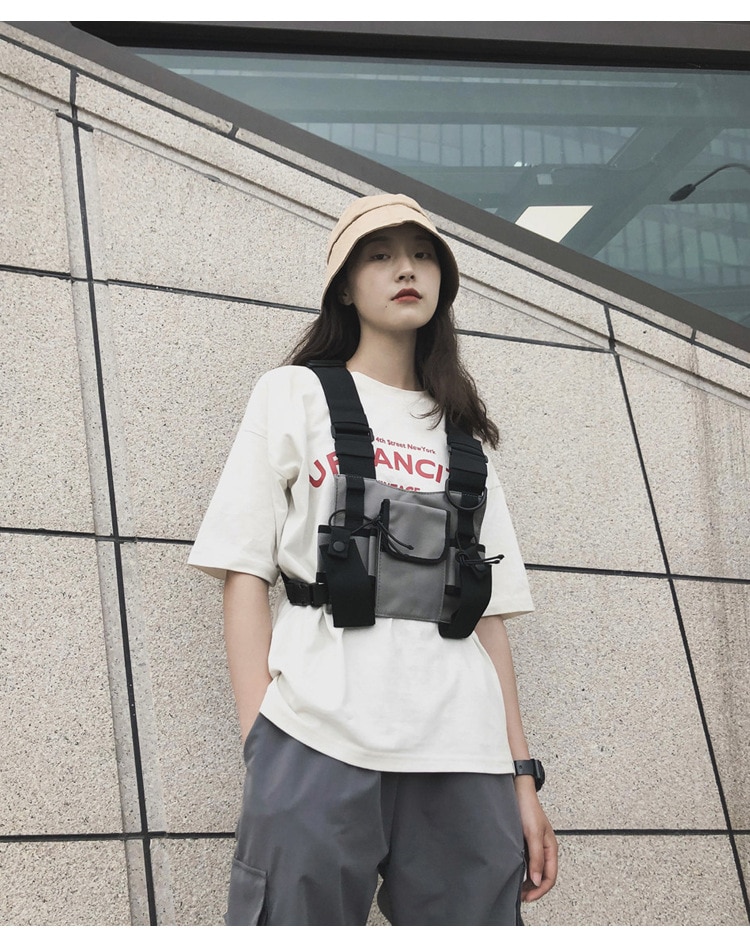 Waterproof Functional Fashion Chest Bag Men Women Hip Hop Harness Chest Rig Bags Vest Sport Hunting Tactical Package Bullet Pack