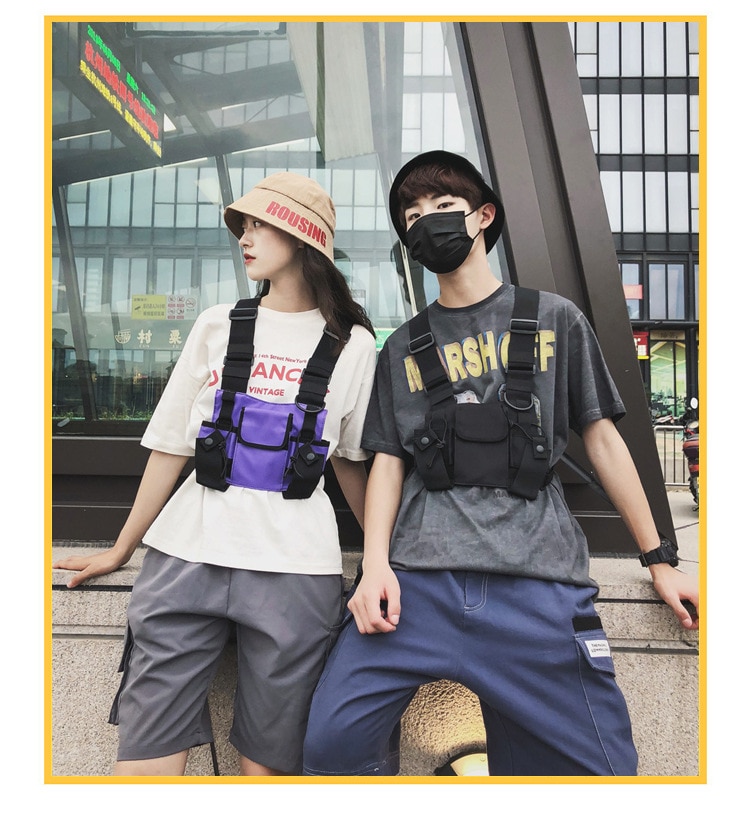 Waterproof Functional Fashion Chest Bag Men Women Hip Hop Harness Chest Rig Bags Vest Sport Hunting Tactical Package Bullet Pack