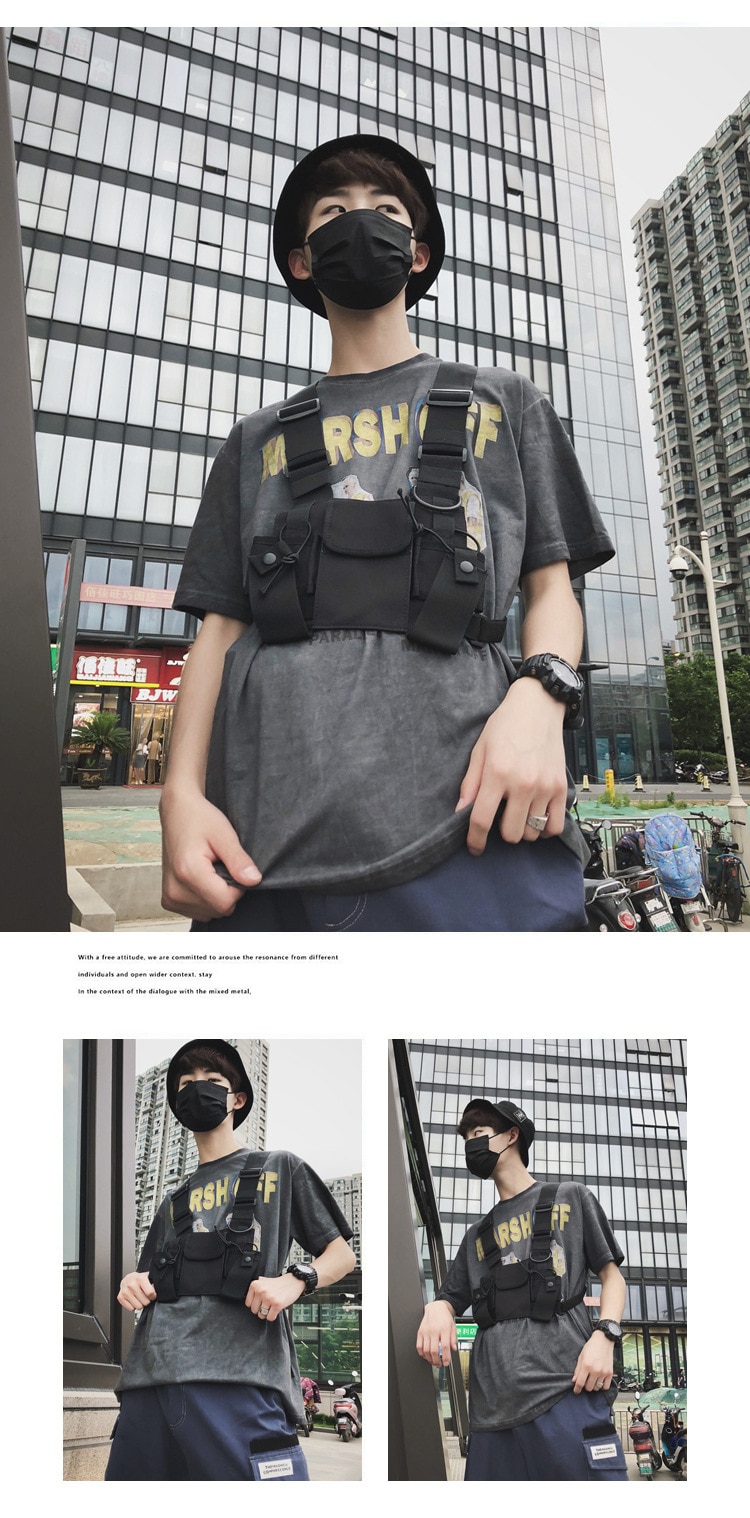 Waterproof Functional Fashion Chest Bag Men Women Hip Hop Harness Chest Rig Bags Vest Sport Hunting Tactical Package Bullet Pack