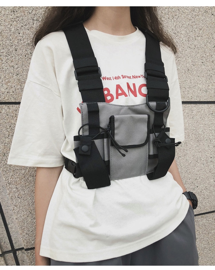 Waterproof Functional Fashion Chest Bag Men Women Hip Hop Harness Chest Rig Bags Vest Sport Hunting Tactical Package Bullet Pack