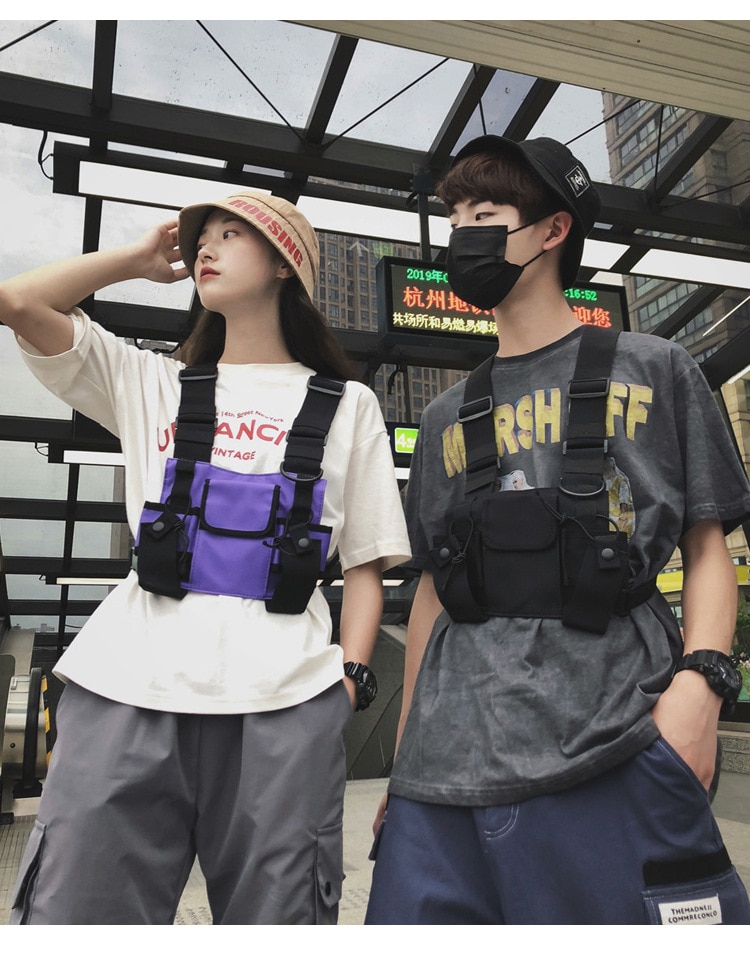 Waterproof Functional Fashion Chest Bag Men Women Hip Hop Harness Chest Rig Bags Vest Sport Hunting Tactical Package Bullet Pack