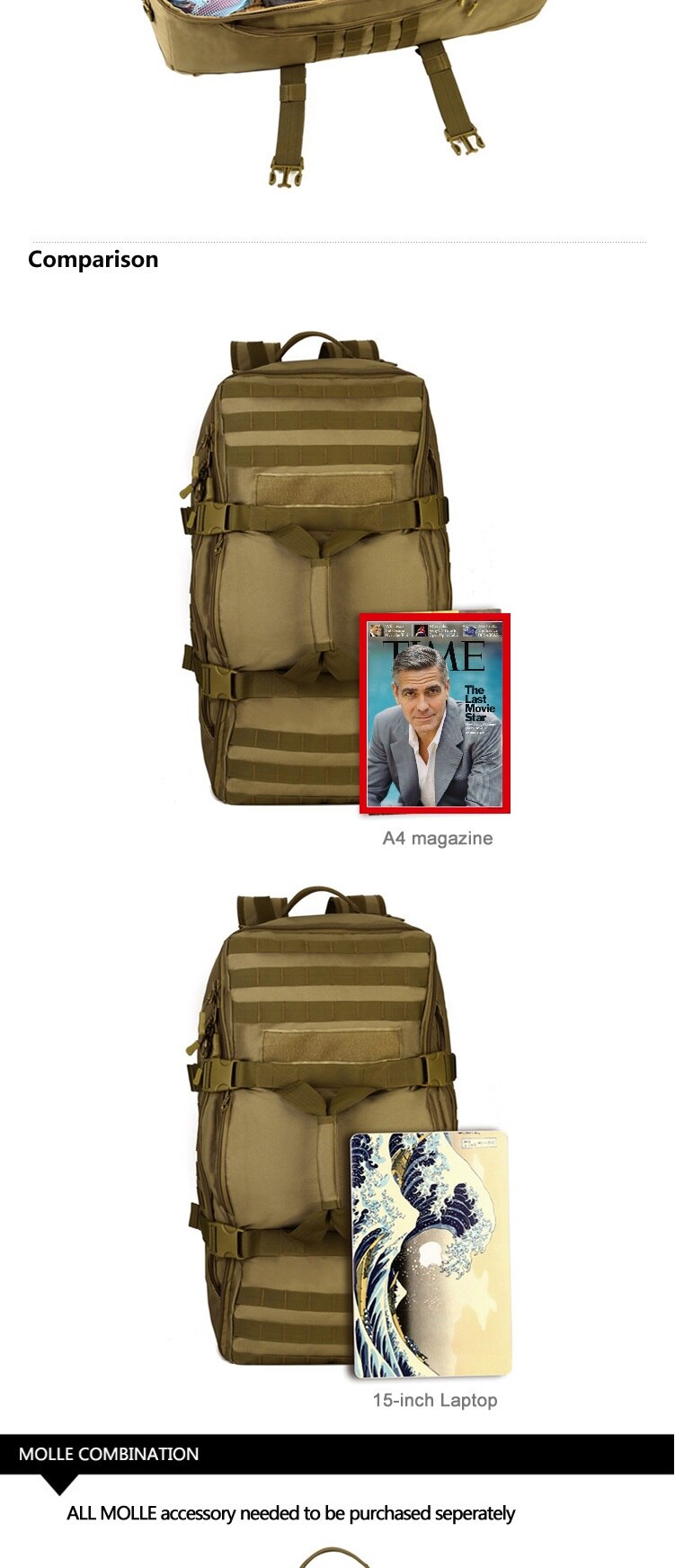 60L Military Tactics Backpack Large Bag Multifunction Capacity Camo Camping Hunting Travel Rucksack Waterproof Nylon Duffel Bag