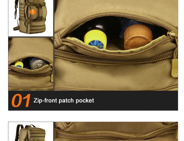 60L Military Tactics Backpack Large Bag Multifunction Capacity Camo Camping Hunting Travel Rucksack Waterproof Nylon Duffel Bag