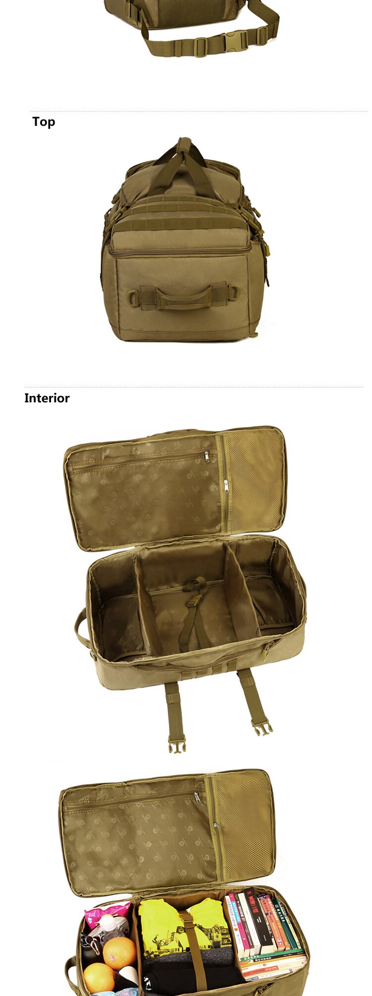 60L Military Tactics Backpack Large Bag Multifunction Capacity Camo Camping Hunting Travel Rucksack Waterproof Nylon Duffel Bag