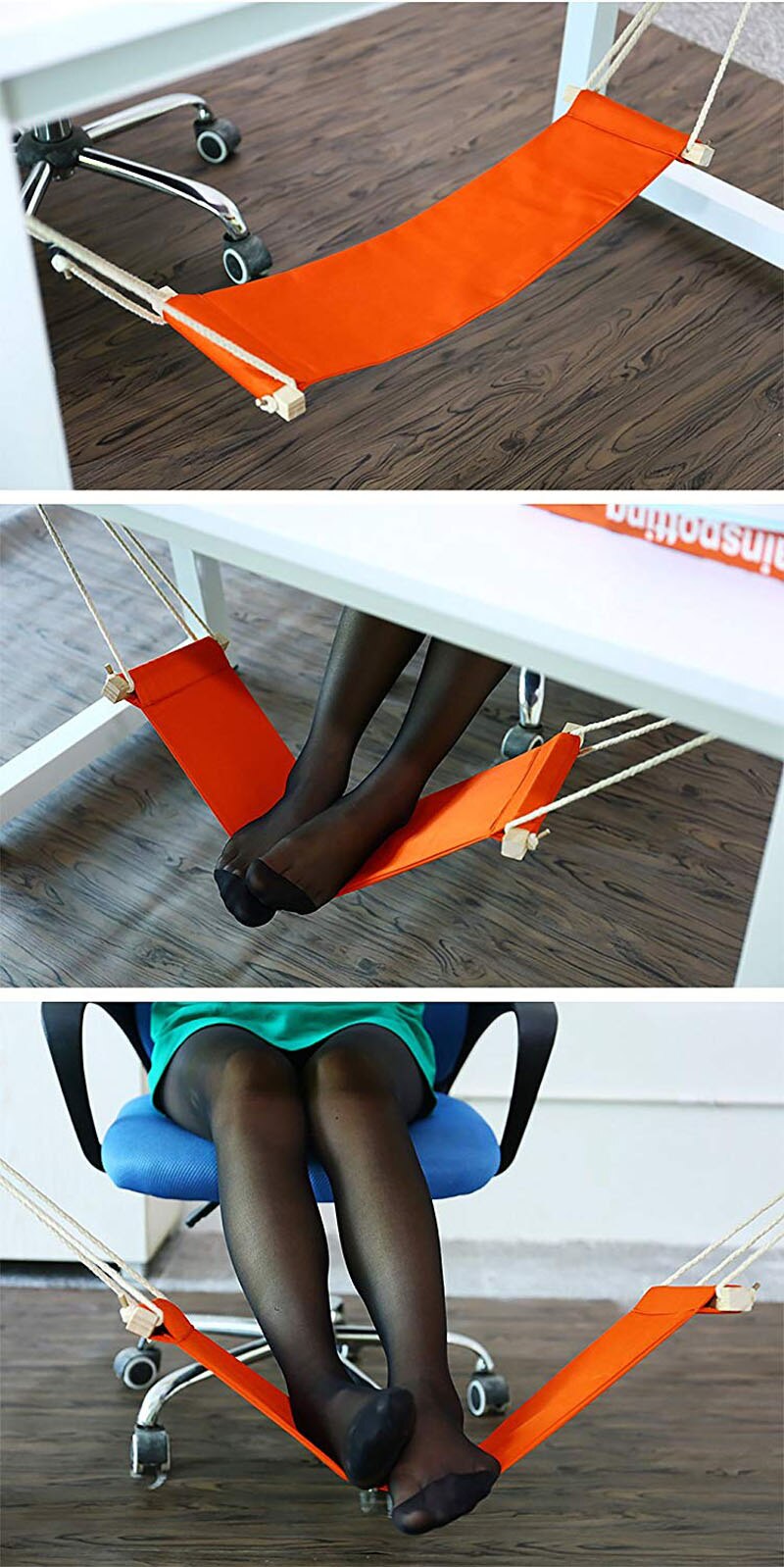 ZOWEE Desk Feet Hammock Foot Chair Care Tool The Foot Hammock Outdoor Rest Cot Portable Office Foot Hammock Mini Feet Rest