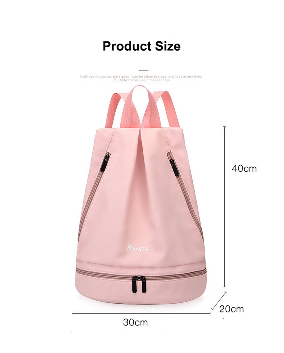 Separate Wet And Dry Swimming Gym Backpack High Quality Women Shoulder Nylon Waterproof Beach Bag With Independent Shoes Pocket