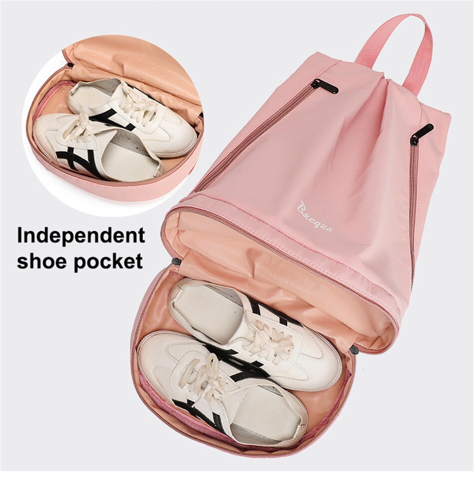 Separate Wet And Dry Swimming Gym Backpack High Quality Women Shoulder Nylon Waterproof Beach Bag With Independent Shoes Pocket