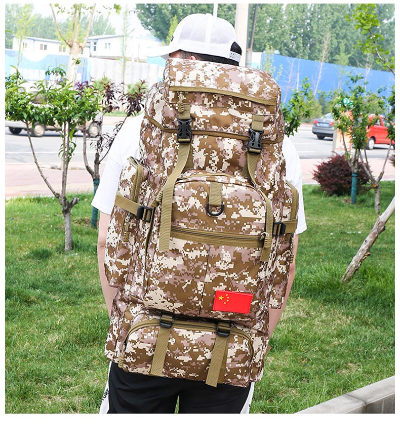 Men's 75L Sports Military Backpack Outdoor Waterproof Tourist Tactical Hiking Bag Camouflage Large Capacity Army Travel Rucksack