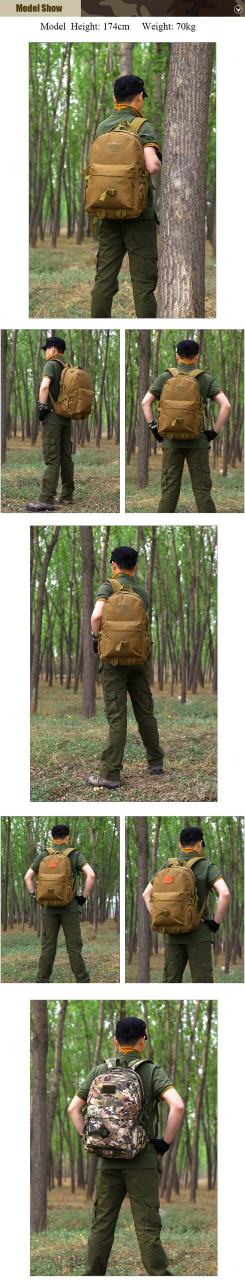 Outdoor 40L Waterproof Tactical Camouflage Backpack Men Travel Sports Military Bag Male Mountaineer Hiking Climbing Camping Bags