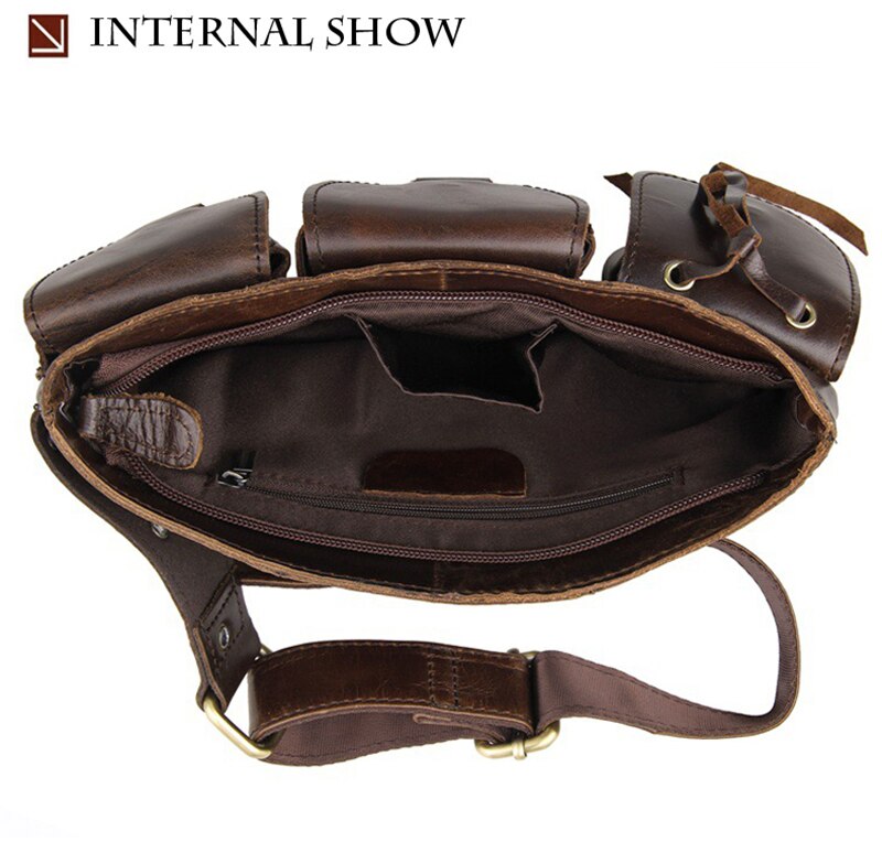 High Quality 100% Genuine Leather Belt Bag New Design Vintage First Layer Cowhide Waist Packs Fashion Multifunctional Chest Bags