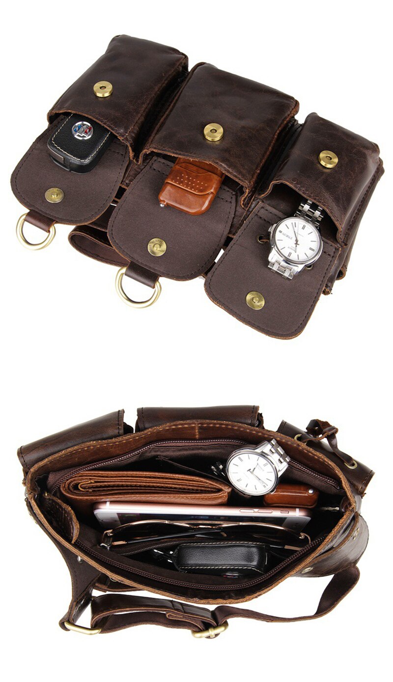 High Quality 100% Genuine Leather Belt Bag New Design Vintage First Layer Cowhide Waist Packs Fashion Multifunctional Chest Bags