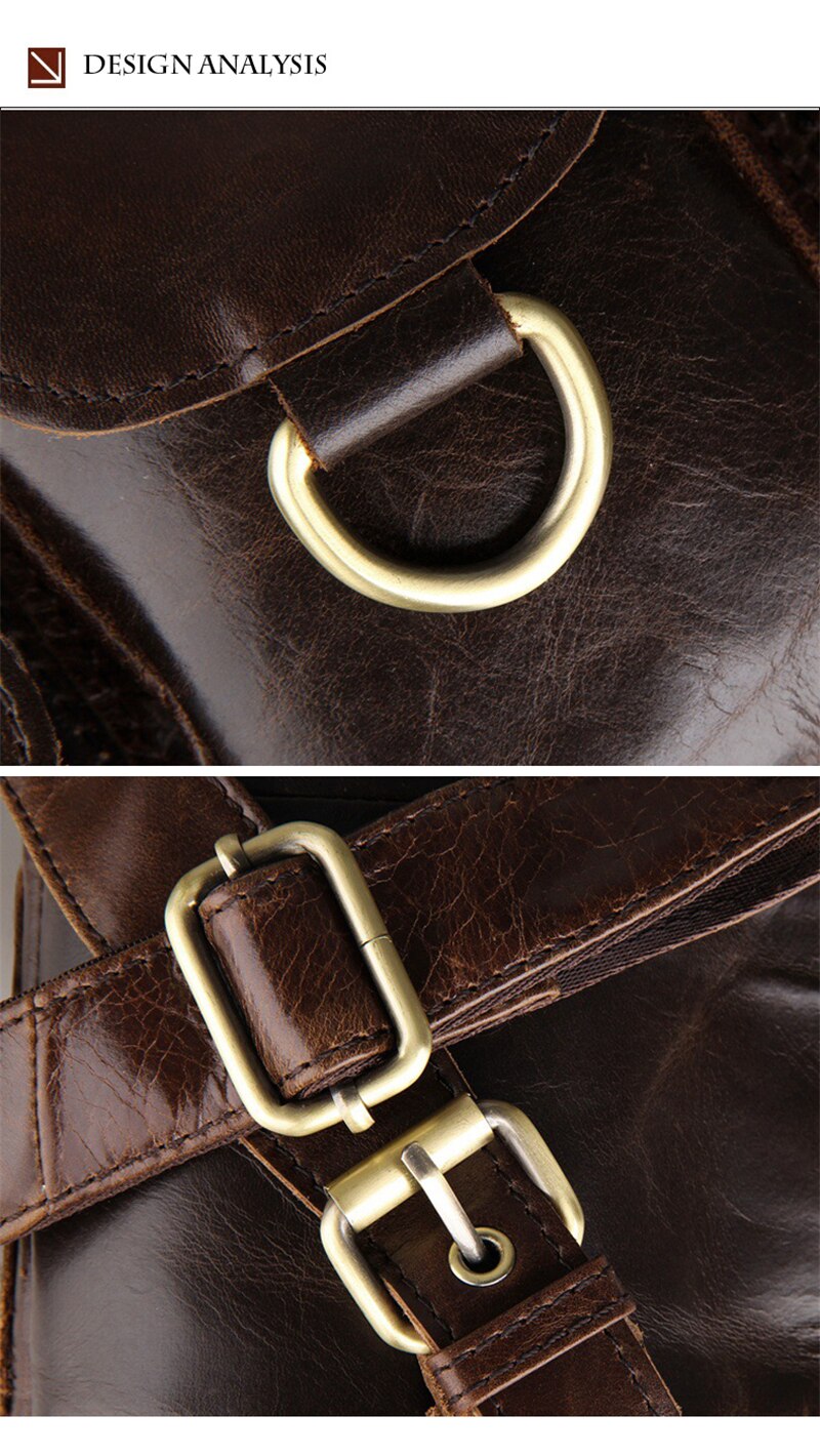 High Quality 100% Genuine Leather Belt Bag New Design Vintage First Layer Cowhide Waist Packs Fashion Multifunctional Chest Bags