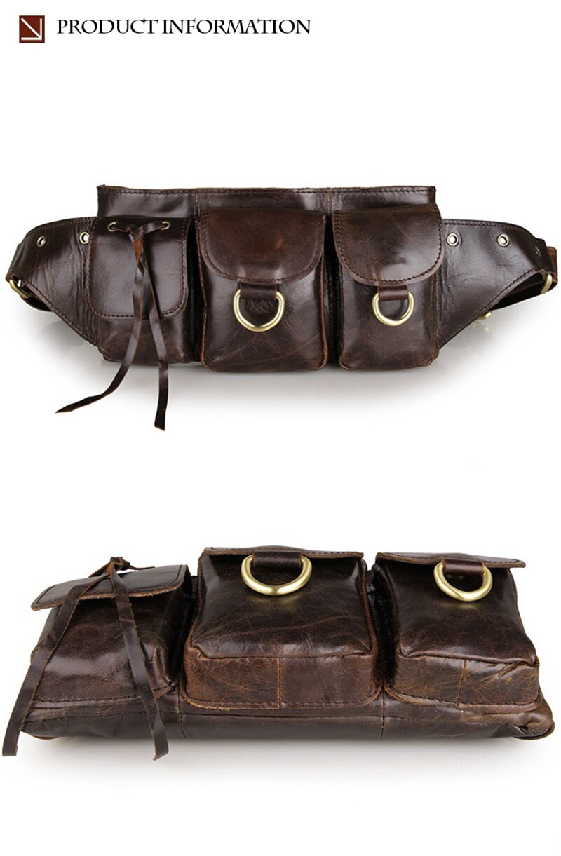 High Quality 100% Genuine Leather Belt Bag New Design Vintage First Layer Cowhide Waist Packs Fashion Multifunctional Chest Bags
