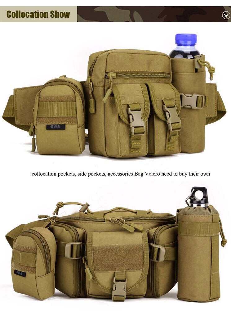 Nylon Tactical Waist Packs Fishing Sports Accessories Bag Outdoor Military Climbing Camping Hiking Hunting Molle Fanny Pack Bags