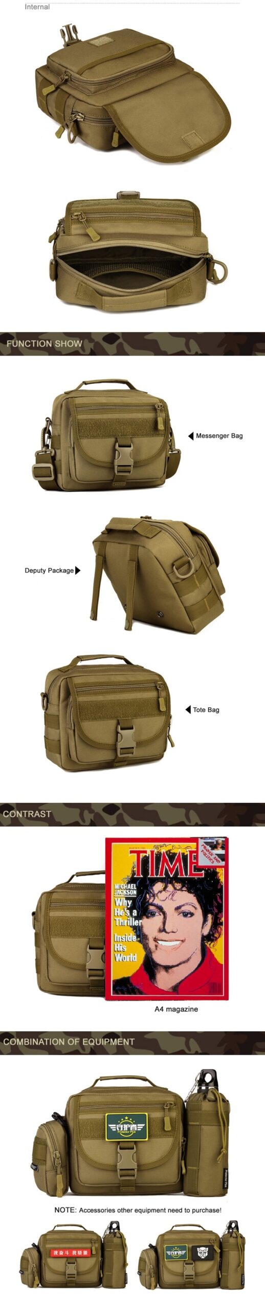 New Nylon Shoulder Bag Messenger Mobile Travel Packages Hiking Camping Fishing Hunting Equipment Utility Military Crossbody Pack