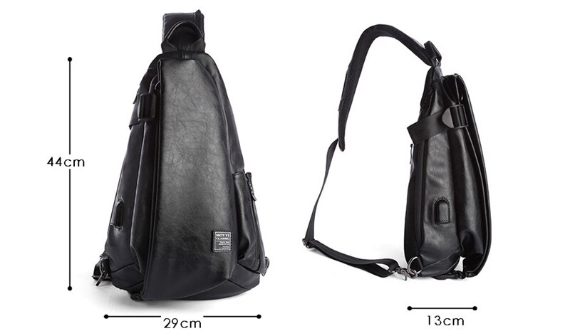Men Quality Messenger Bag Casual PU Leather Waterproof Shoulder Bags Travel Sports Student Zipper Sling Crossbody Chest Bag Male
