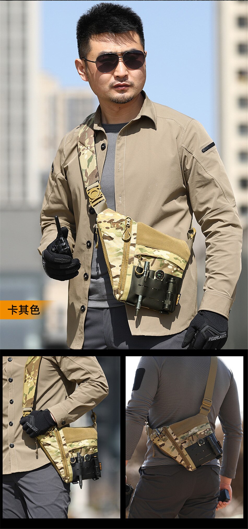 Outdoor Camouflage Tactical Shoulder Bag Nylon Wear-resistant Multifunctional Commuter Hiking Waist Bag Men Street Trend Wallet