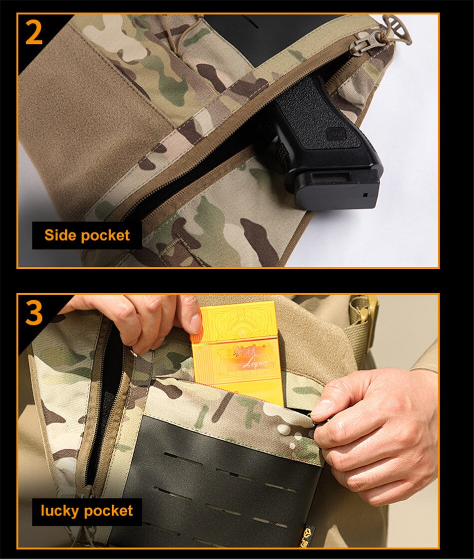 Outdoor Camouflage Tactical Shoulder Bag Nylon Wear-resistant Multifunctional Commuter Hiking Waist Bag Men Street Trend Wallet