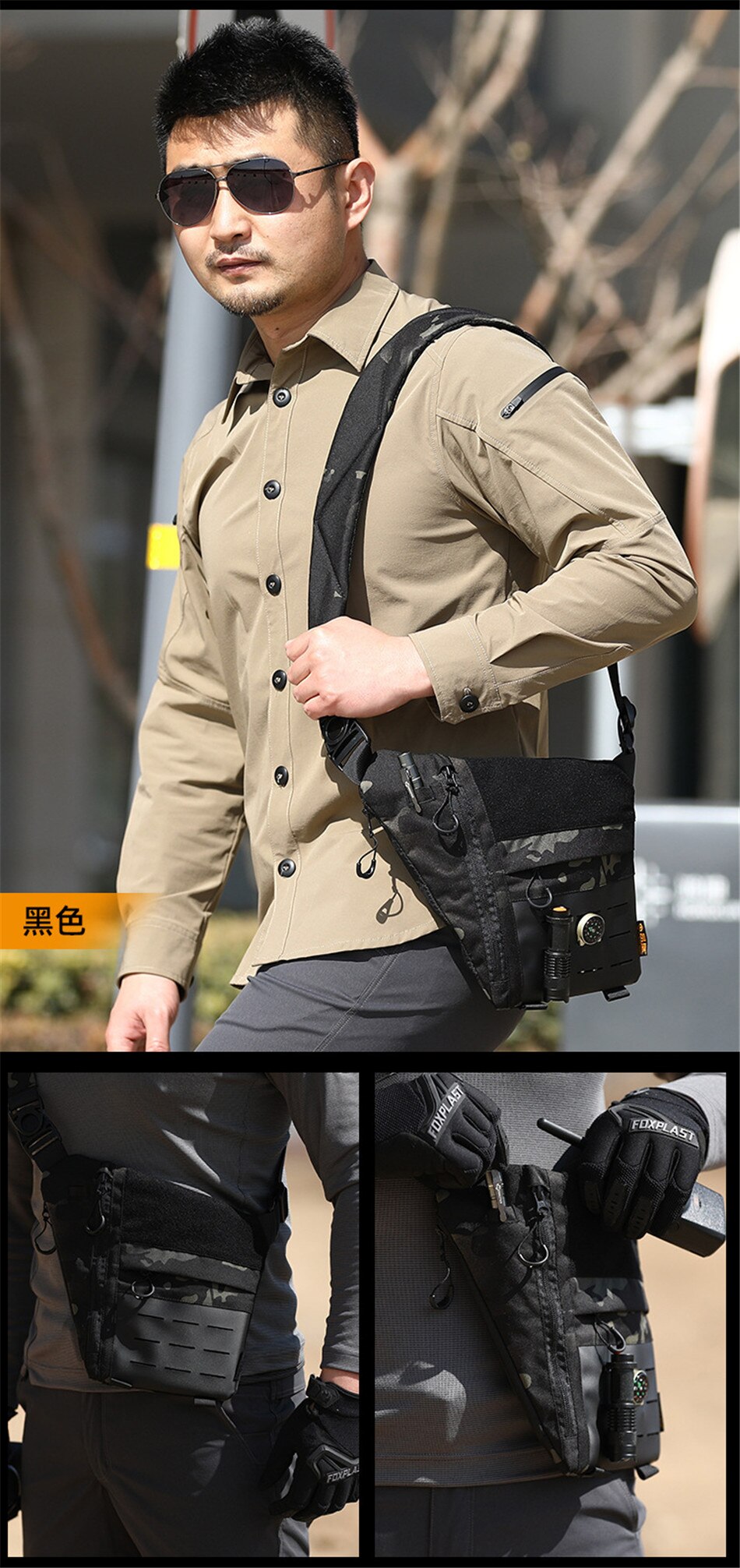 Outdoor Camouflage Tactical Shoulder Bag Nylon Wear-resistant Multifunctional Commuter Hiking Waist Bag Men Street Trend Wallet