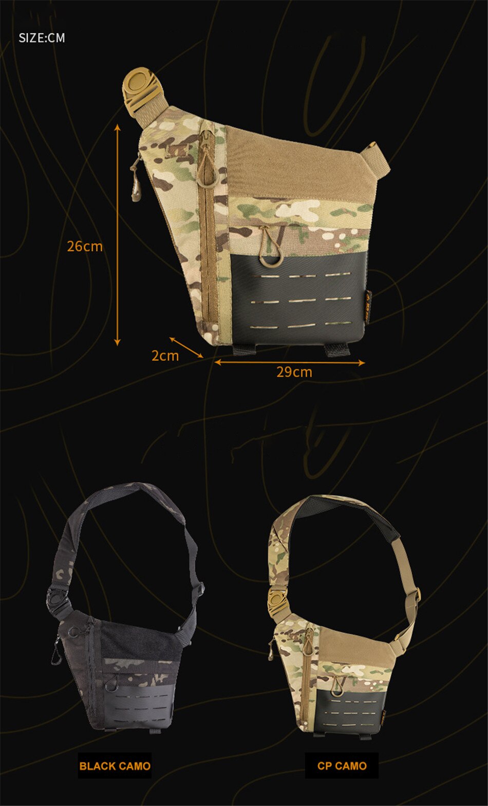 Outdoor Camouflage Tactical Shoulder Bag Nylon Wear-resistant Multifunctional Commuter Hiking Waist Bag Men Street Trend Wallet