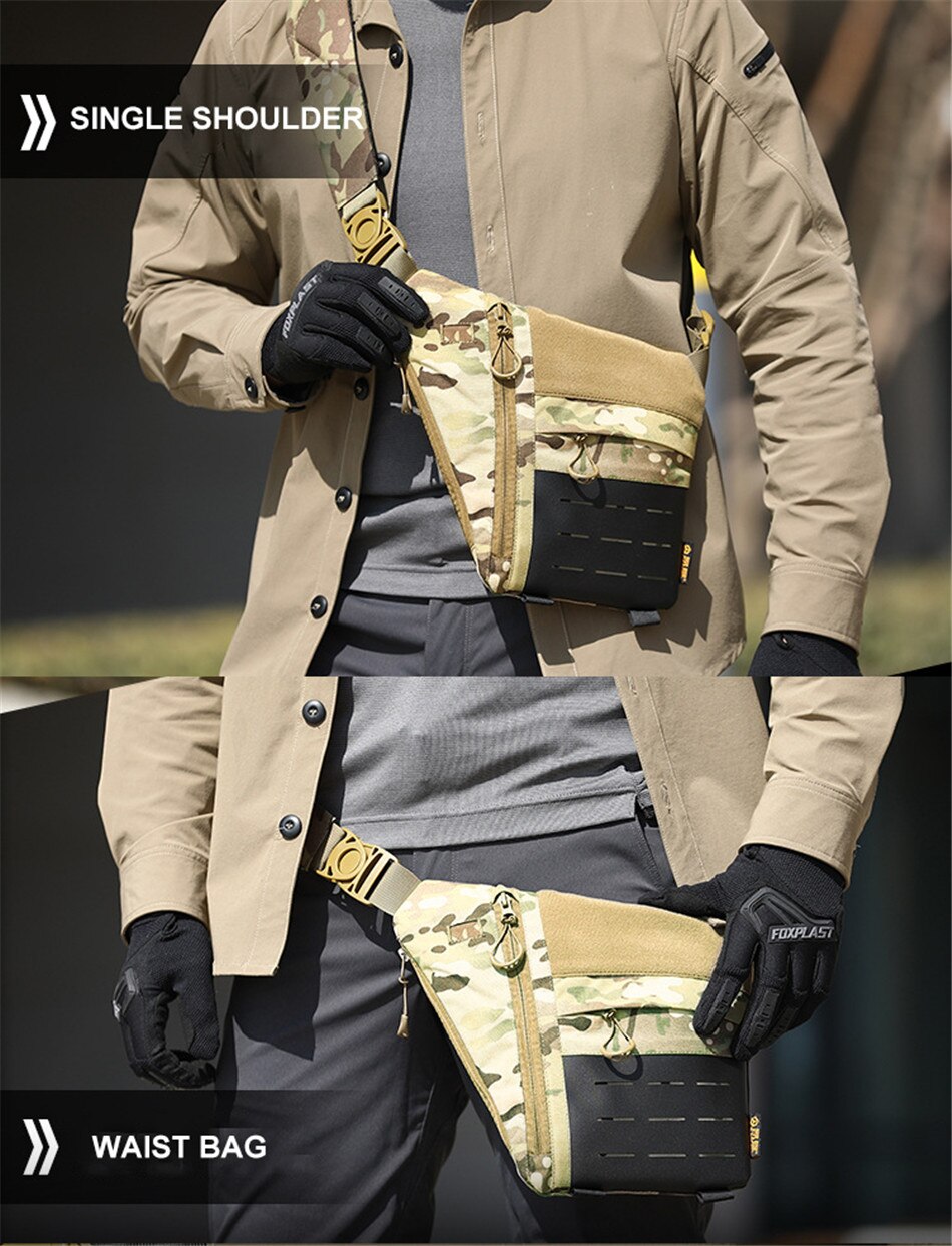 Outdoor Camouflage Tactical Shoulder Bag Nylon Wear-resistant Multifunctional Commuter Hiking Waist Bag Men Street Trend Wallet