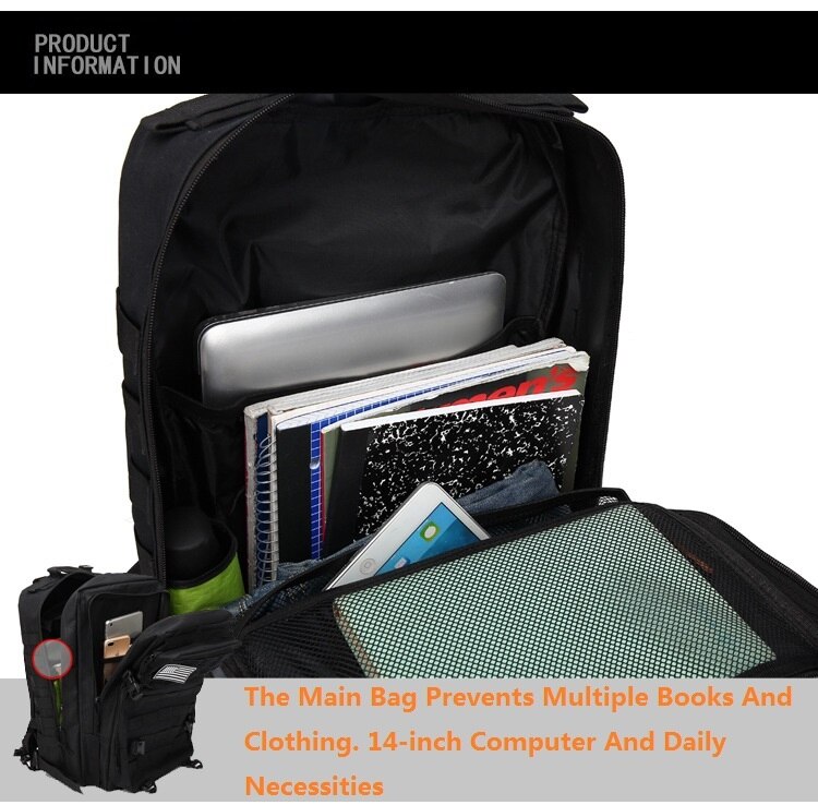 Outdoor Shoulder Military Camouflage Tactical Package Large-capacity Waterproof Men And Women Riding Hiking Camping Tactical Bag