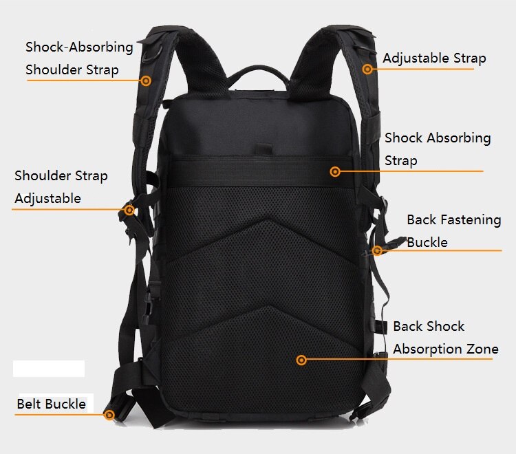 Outdoor Shoulder Military Camouflage Tactical Package Large-capacity Waterproof Men And Women Riding Hiking Camping Tactical Bag