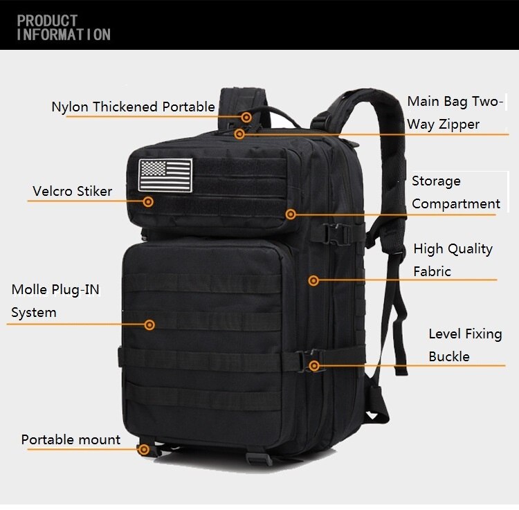 Outdoor Shoulder Military Camouflage Tactical Package Large-capacity Waterproof Men And Women Riding Hiking Camping Tactical Bag