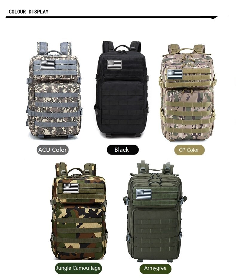 Outdoor Shoulder Military Camouflage Tactical Package Large-capacity Waterproof Men And Women Riding Hiking Camping Tactical Bag