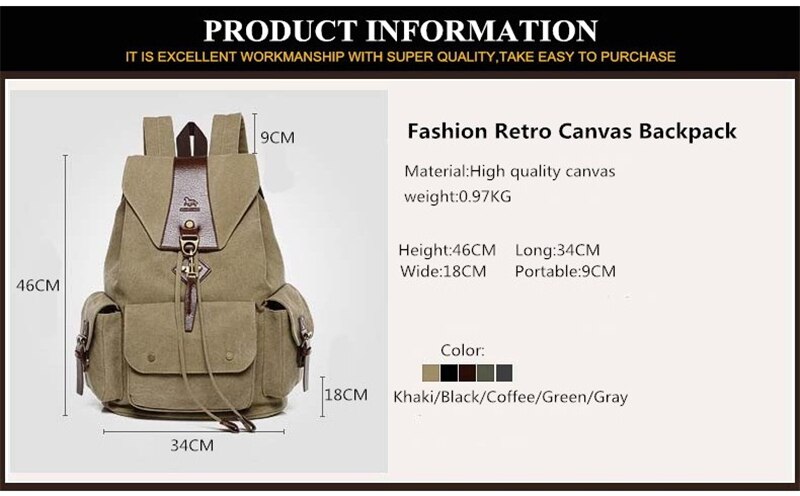 New Casual Men Backpack England Style Vintage Men's School Bags Travel Sport Camping Hiking Quality Washed Canvas Backpack Women