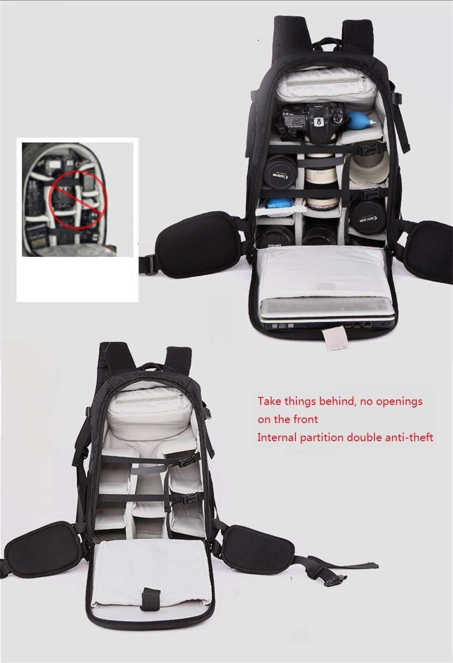 SLR Photography Travel Bag Male And Female Outdoor Waterproof Anti-Drop Professional Camera Digital Accessories Storage Backpack