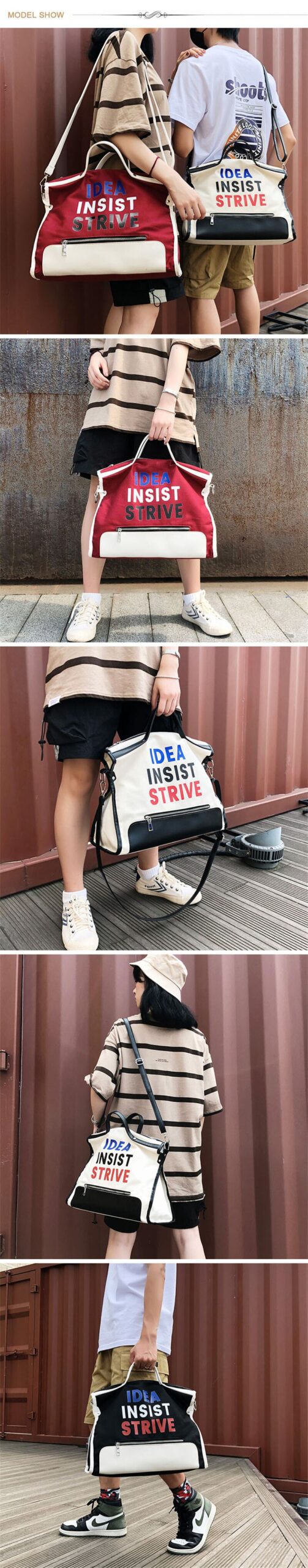 Ladies Large Tote Canvas Shoulder Bags Vintage Casual Waterproof Handle Handbag Shopping Travel Letter Messenger City Bags Women
