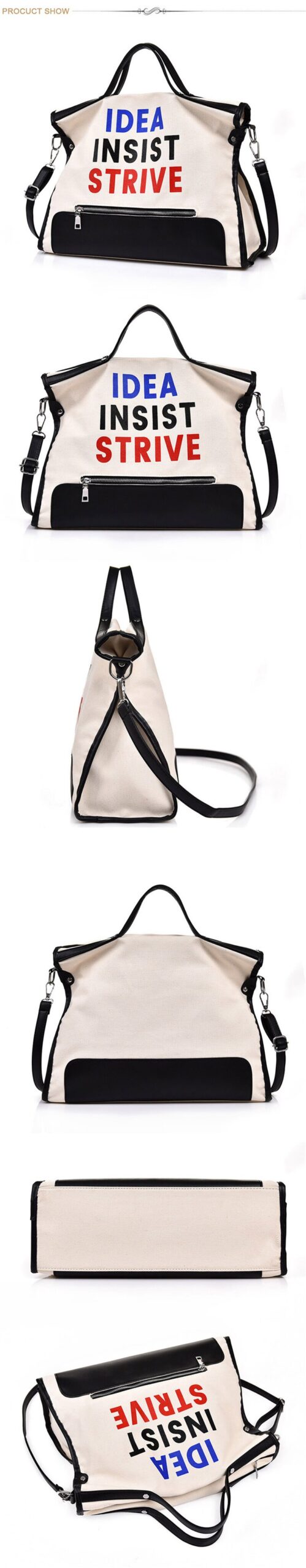 Ladies Large Tote Canvas Shoulder Bags Vintage Casual Waterproof Handle Handbag Shopping Travel Letter Messenger City Bags Women
