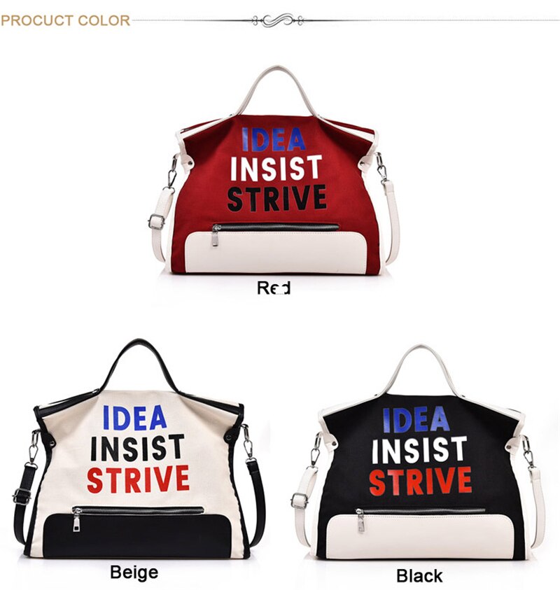 Ladies Large Tote Canvas Shoulder Bags Vintage Casual Waterproof Handle Handbag Shopping Travel Letter Messenger City Bags Women