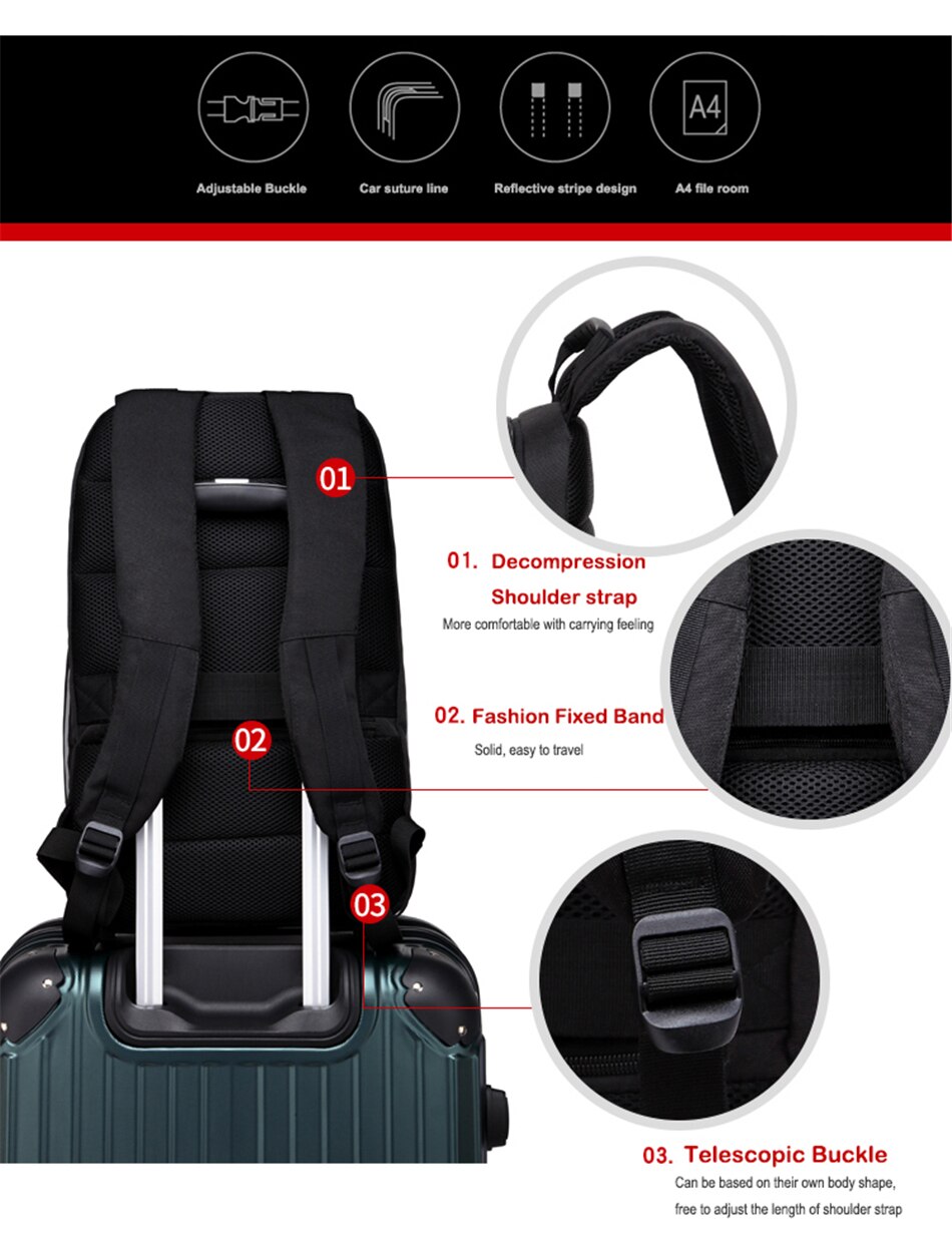 Business Anti-theft Backpack Men Women Laptop Notebook Waterproof Backpacks Large Capacity School Travel Casual USB Charging Bag