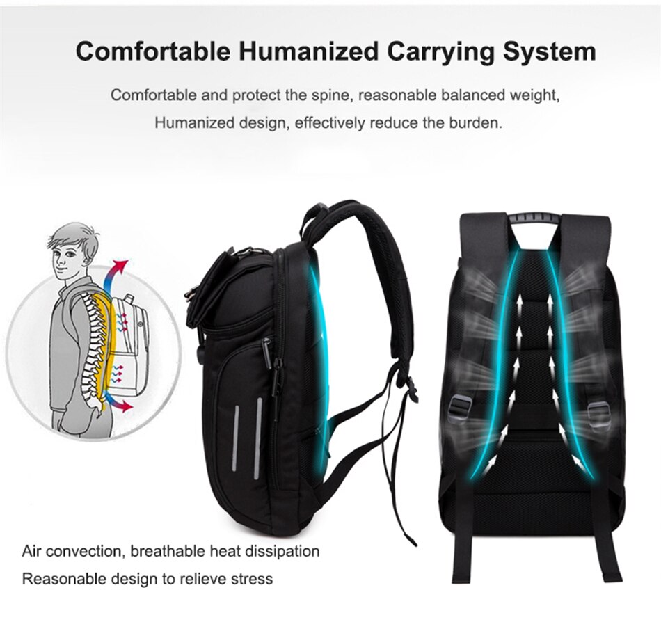 Business Anti-theft Backpack Men Women Laptop Notebook Waterproof Backpacks Large Capacity School Travel Casual USB Charging Bag
