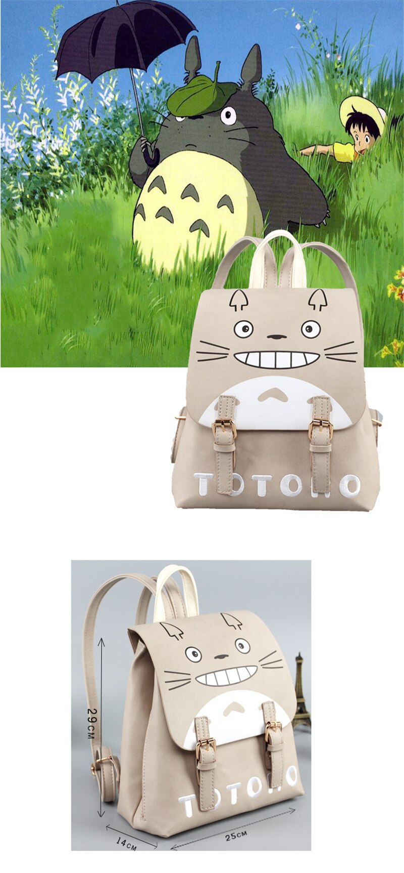 Cartoon Women Backpack Japan Anime My Neighbor Totoro Designer Bag For Girls Casual Waterproof Quility PU Travel School Rucksack