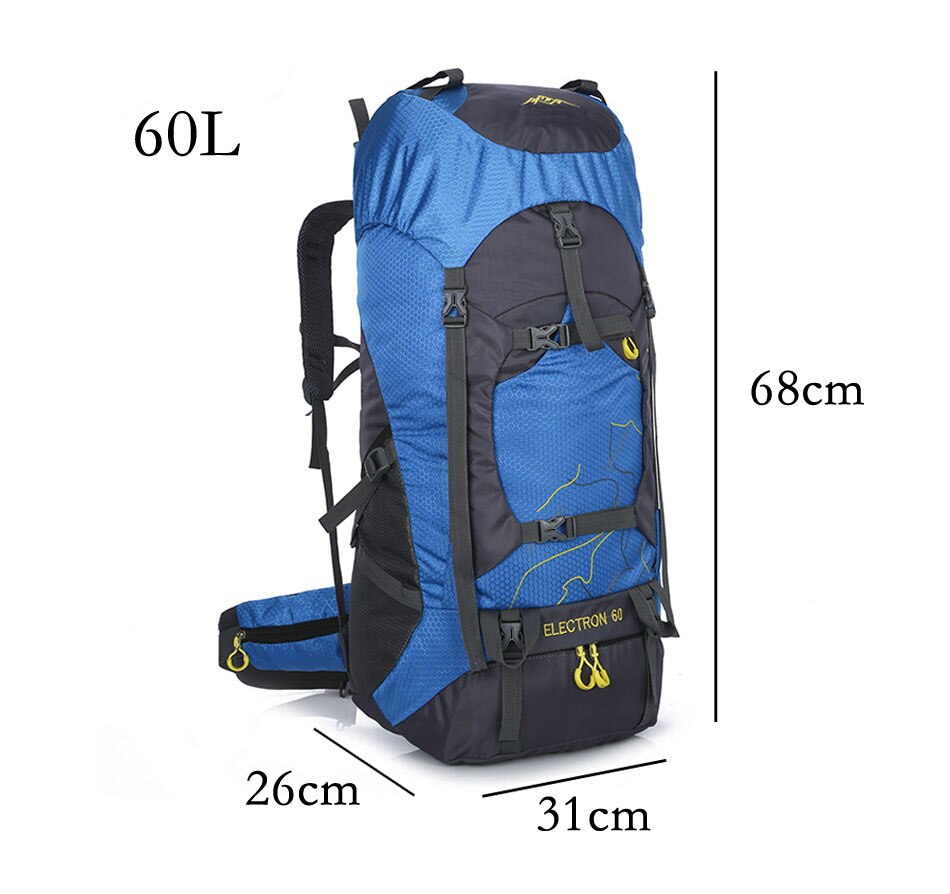 Hot 60L Outdoor Backpack Men Women Camping Hiking Sport Bag Waterproof Mountaining Trekking Climbing Cycling Travel Bag Rucksack